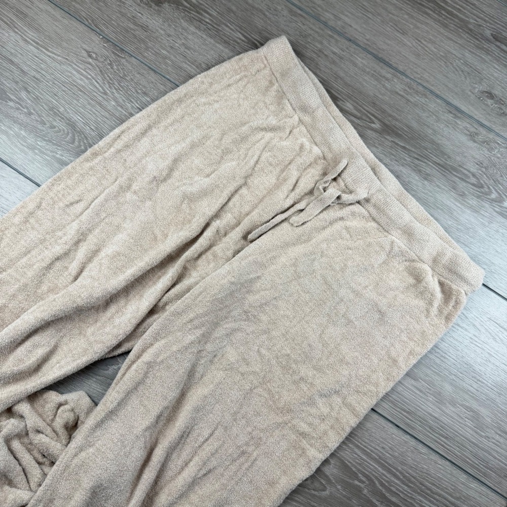 Barefoot Dreams Womens CozyChic Ultra Lite Knit Joggers Tan Beige XL